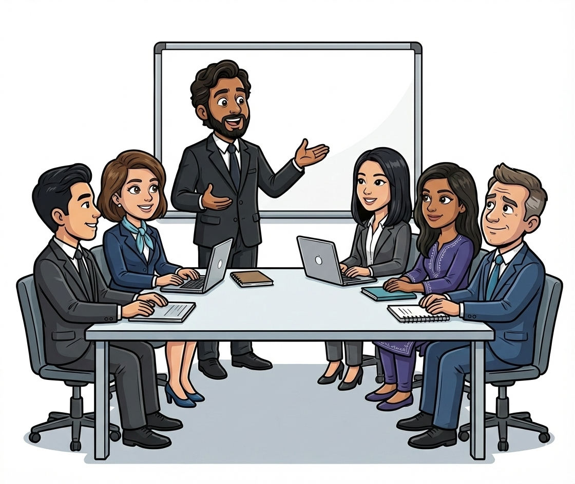 Business meeting illustration